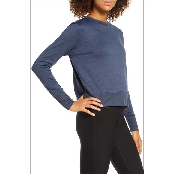 Women's Navy Long Sleeve Top - Picture 2 of 8